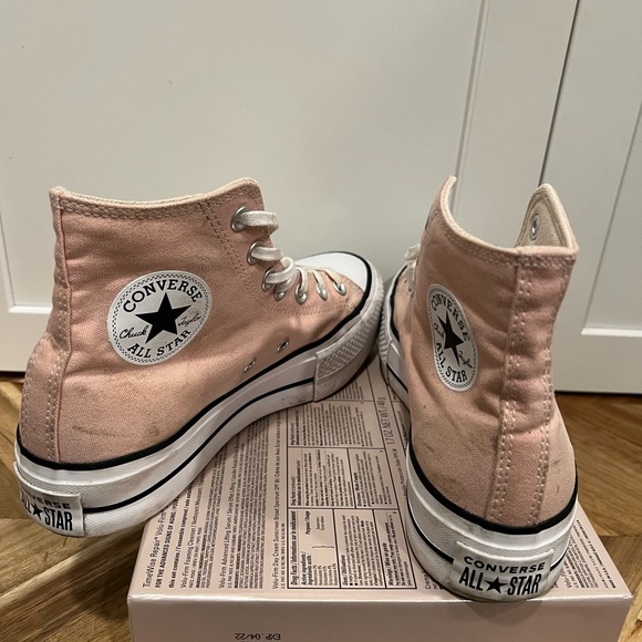 Converse high tops pink size 8 platform or thick soles - Picture 7 of 12
